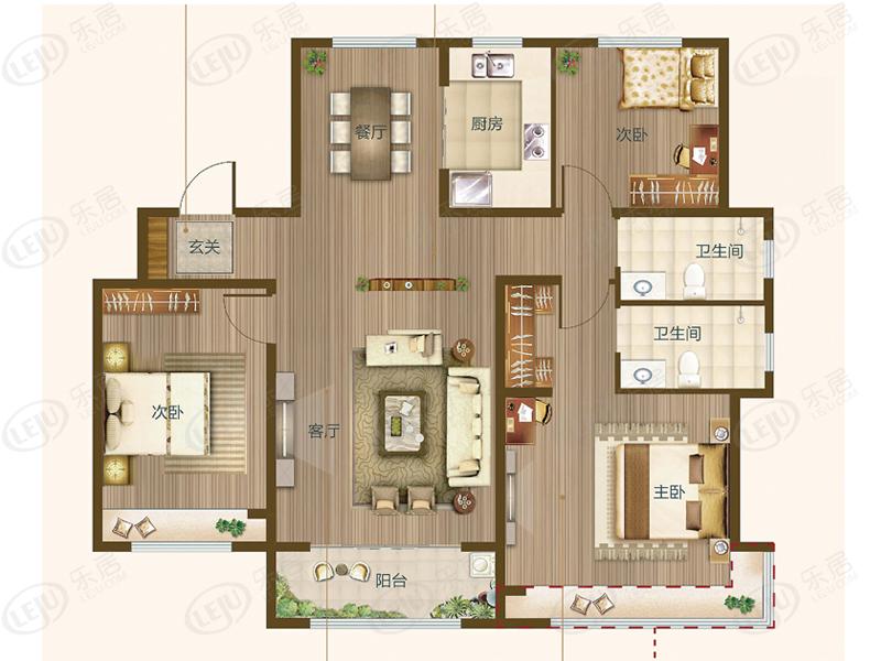 章丘鲁能公馆e户型户型图