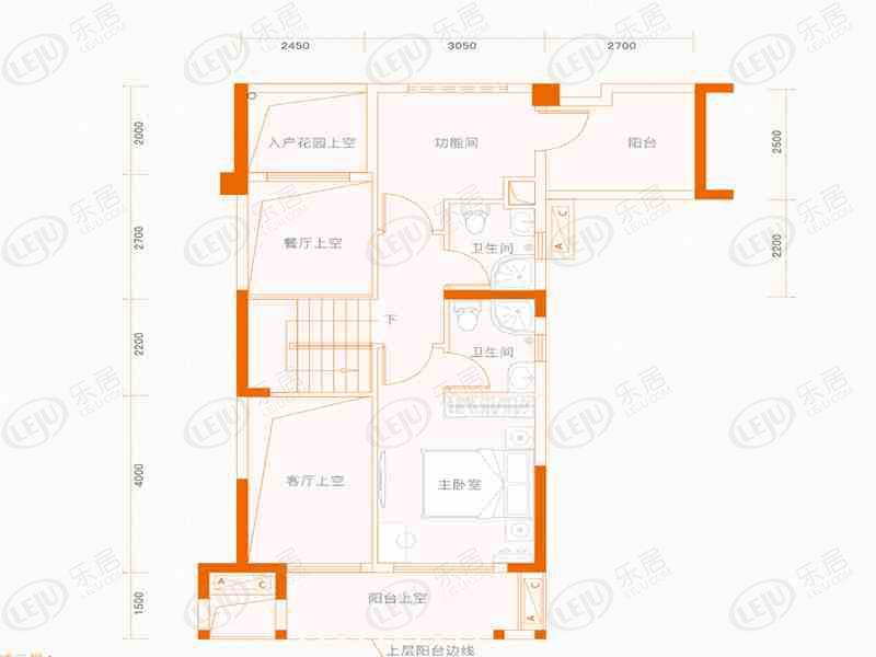 广园东东方名都2室2厅3卫户型图 - 广州乐居
