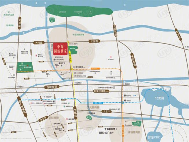 中海湖滨世家位置交通图