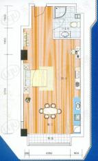 东创仕际房型: 一房;  面积段: 36 －72 平方米;户型图