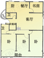 富丽雅花园三期房型: 四房;  面积段: 169 －169 平方米;户型图