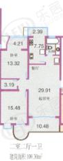 纺鑫苑房型: 二房;  面积段: 104.48 －104.48 平方米;
户型图