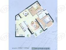 世纪豪庭三期房型: 二房;  面积段: 93 －105 平方米;
户型图