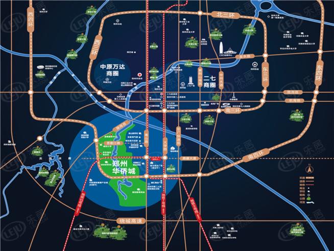 郑州华侨城位置交通图