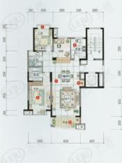 兰韵天城房型: 三房;  面积段: 125 －150 平方米;
户型图