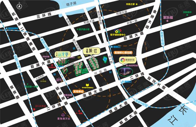 美联联邦生活区二期城仕位置交通图