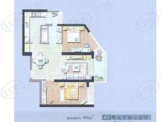 世纪豪庭三期房型: 二房;  面积段: 93 －105 平方米;
户型图