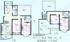 中虹花园房型: 复式;  面积段: 142 －183 平方米;
户型图
