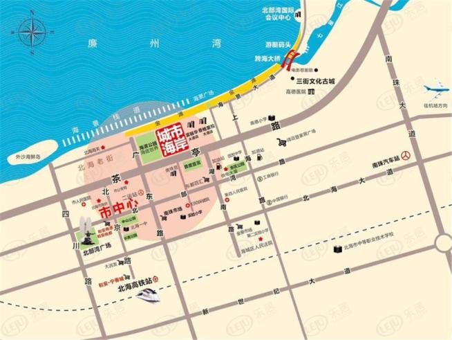 城市海岸位置交通图