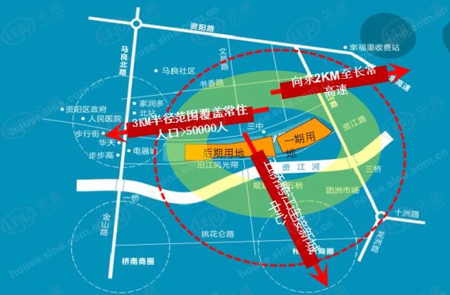 大汉·资江城3期位置交通图