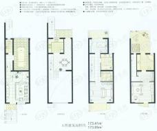 复地太阳城二期房型: 多联别墅;  面积段: 162 －228 平方米;户型图